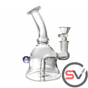 BENT NECK GUMDROP GLASS WATER PIPE 6inch